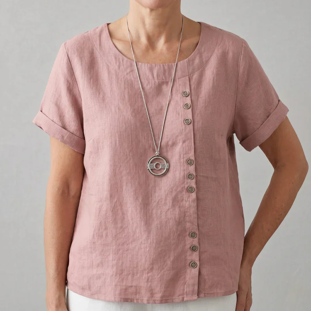 Gayané - Blusa de Lino con Detalles de Botones