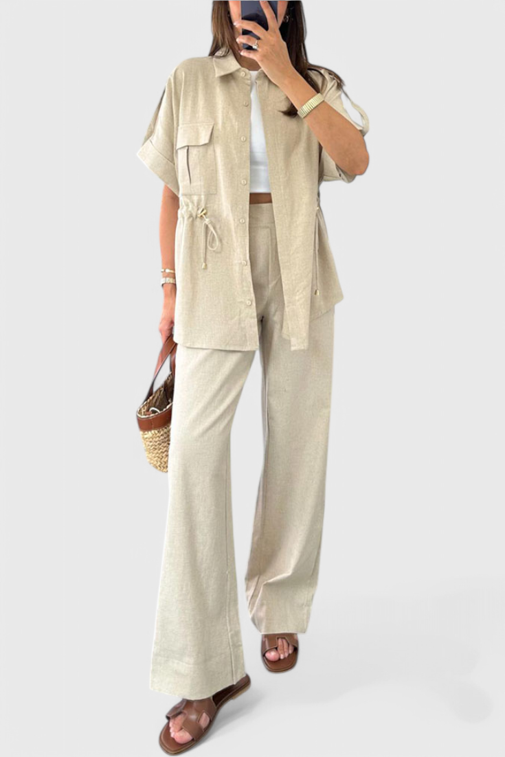Lani Conjunto de Camisa y Pantalones de Dos Piezas Relaxed