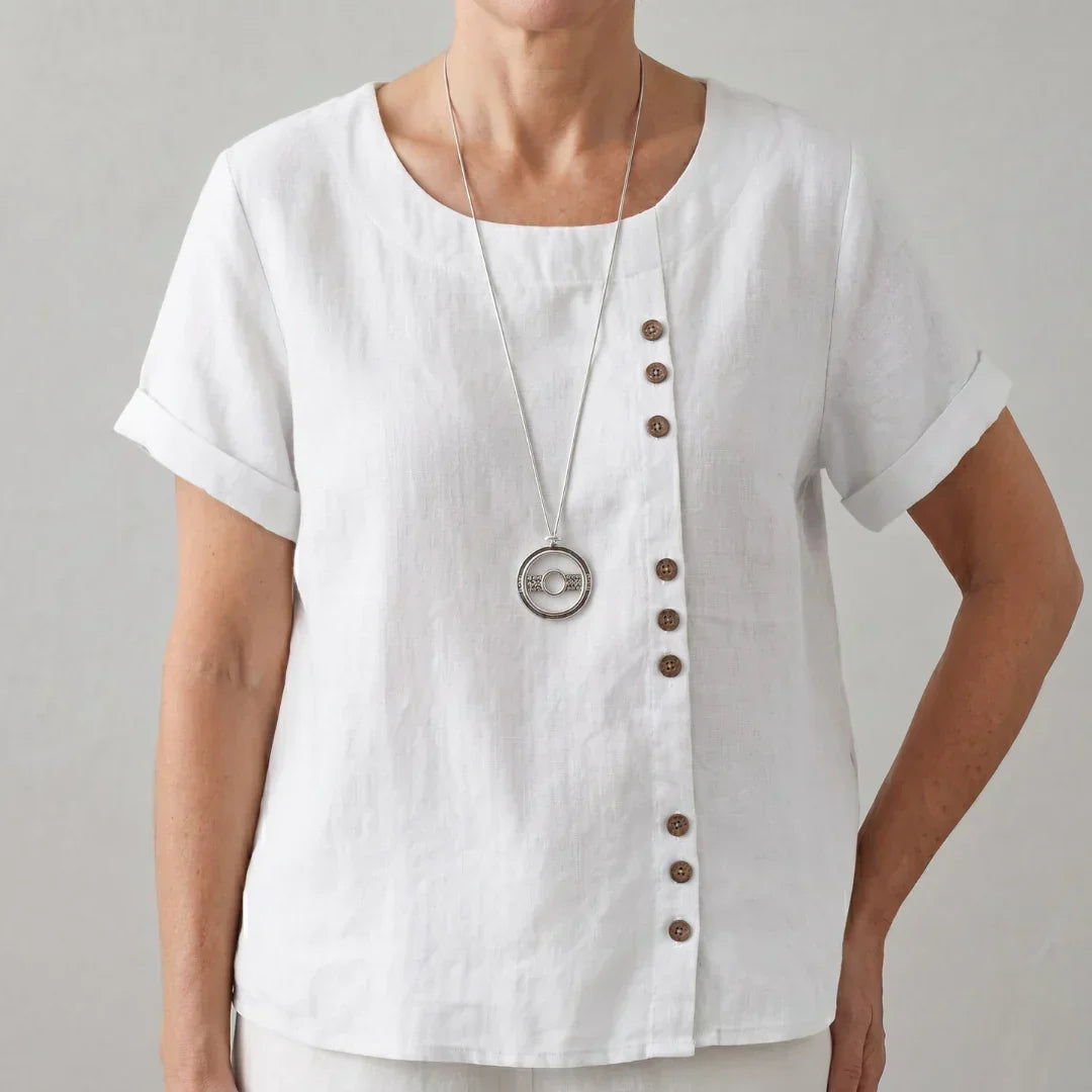 Gayané - Blusa de Lino con Detalles de Botones