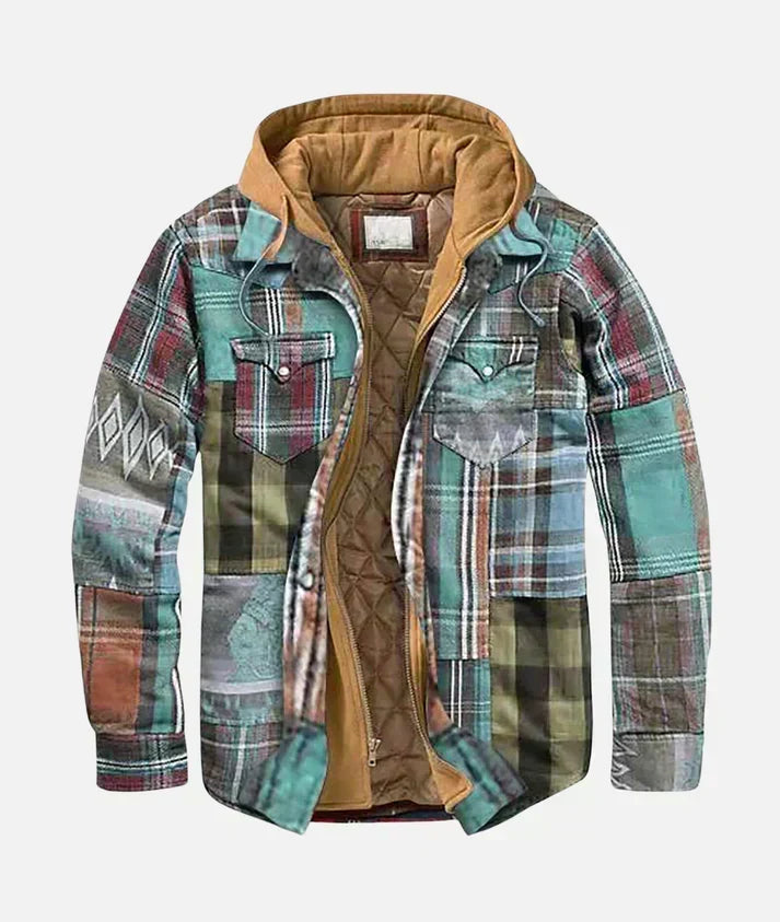 Chaqueta patchwork de cuadros