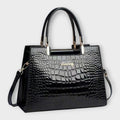 BOLSO CON ESTAMPADO DE COCODRILO BRILLANTE