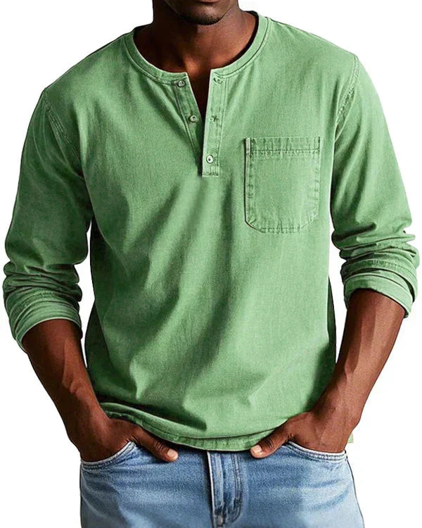 Sebastian - Camisa Retro de Denim Ligero Premium