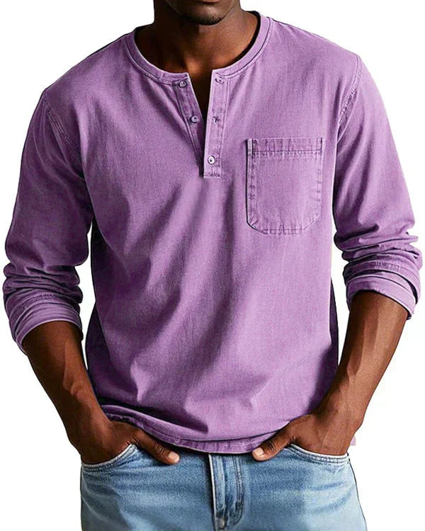 Sebastian - Camisa Retro de Denim Ligero Premium
