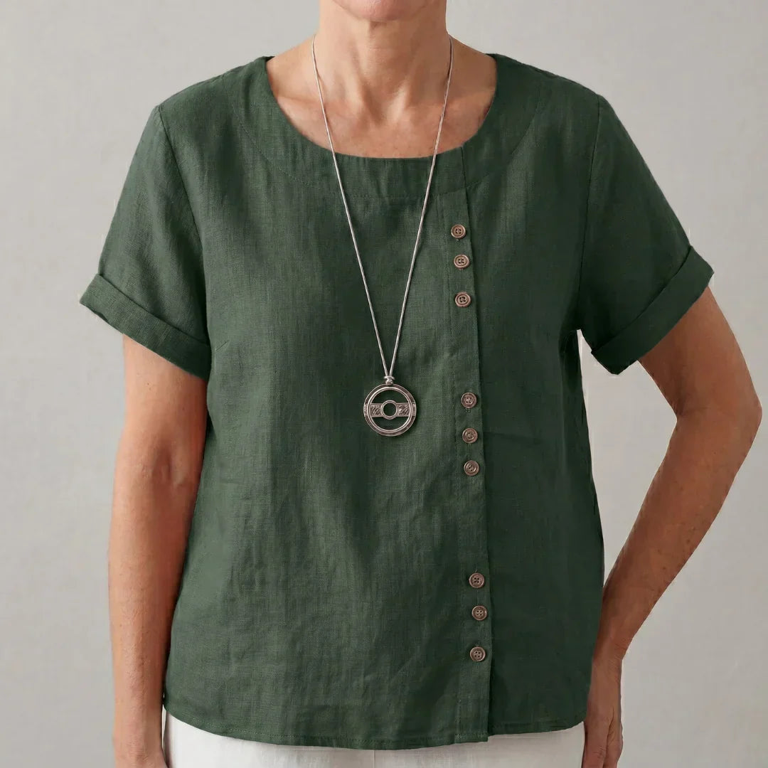 Gayané - Blusa de Lino con Detalles de Botones