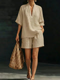 Lynne - Conjunto Blusa y Short Chic Casual