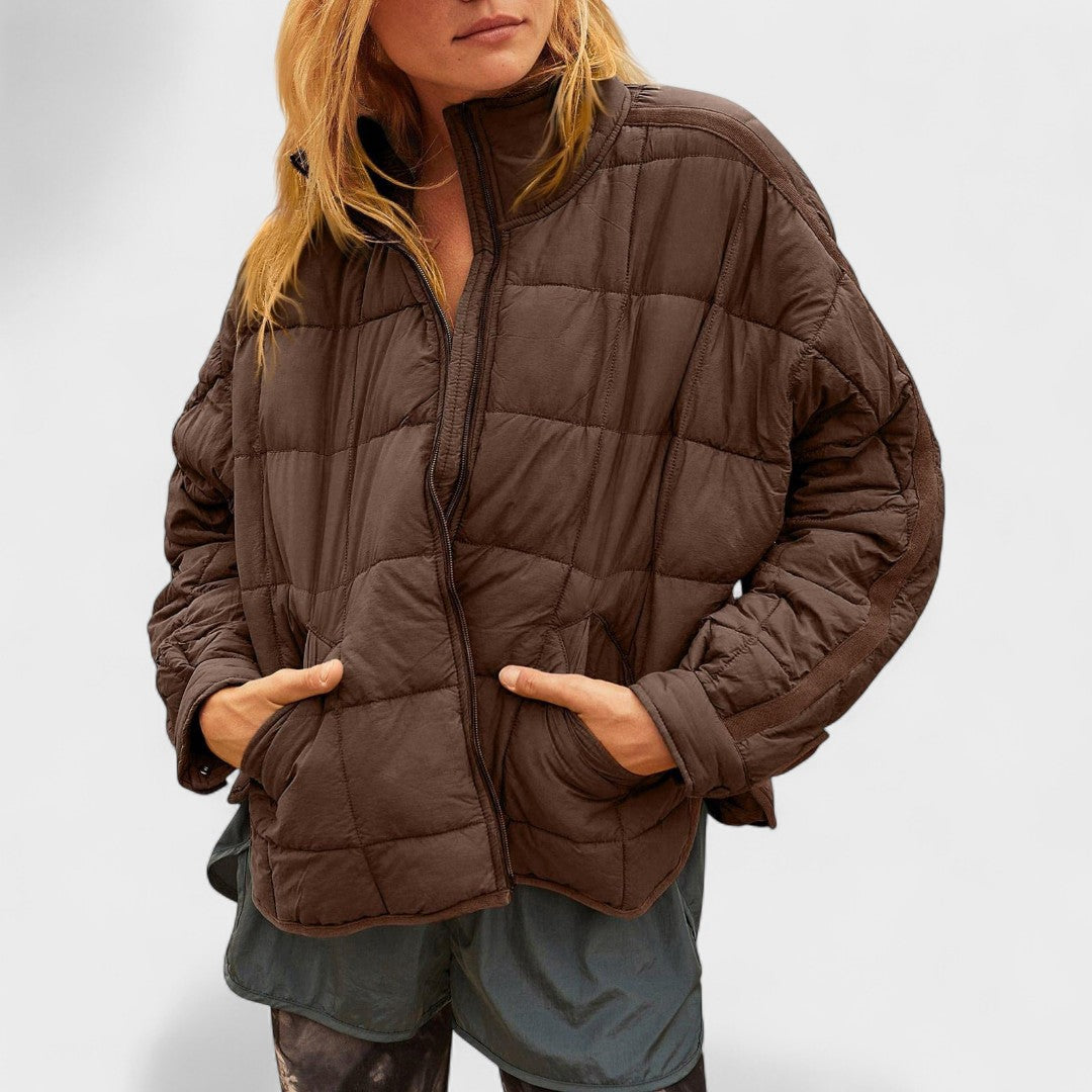 Blanca - Chaqueta acolchada ligera y compacta con cremallera