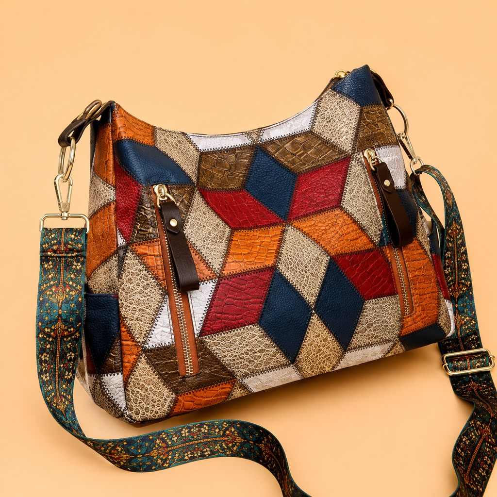 Renata - Bolso con Bandolera Elegante de Cuero Hecho a Mano