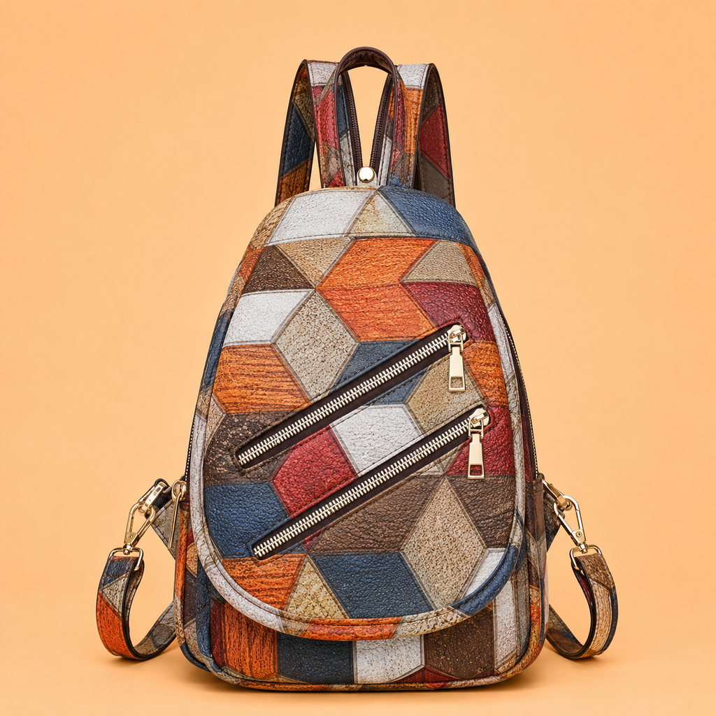Mochila de hombro artesanal multifuncional