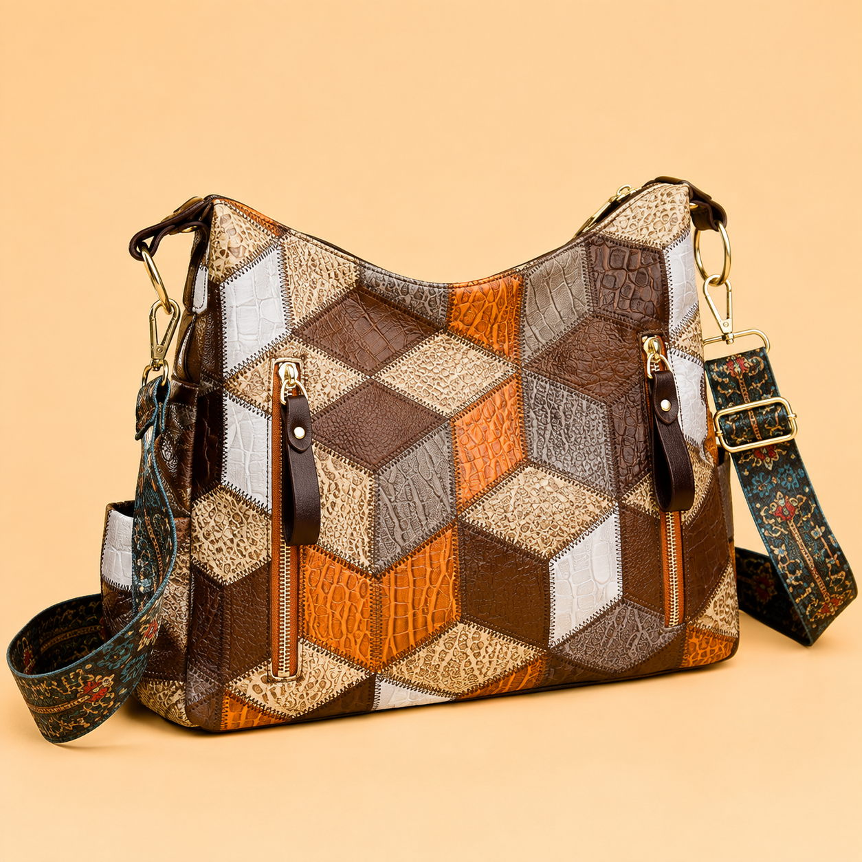 Renata - Bolso con Bandolera Elegante de Cuero Hecho a Mano