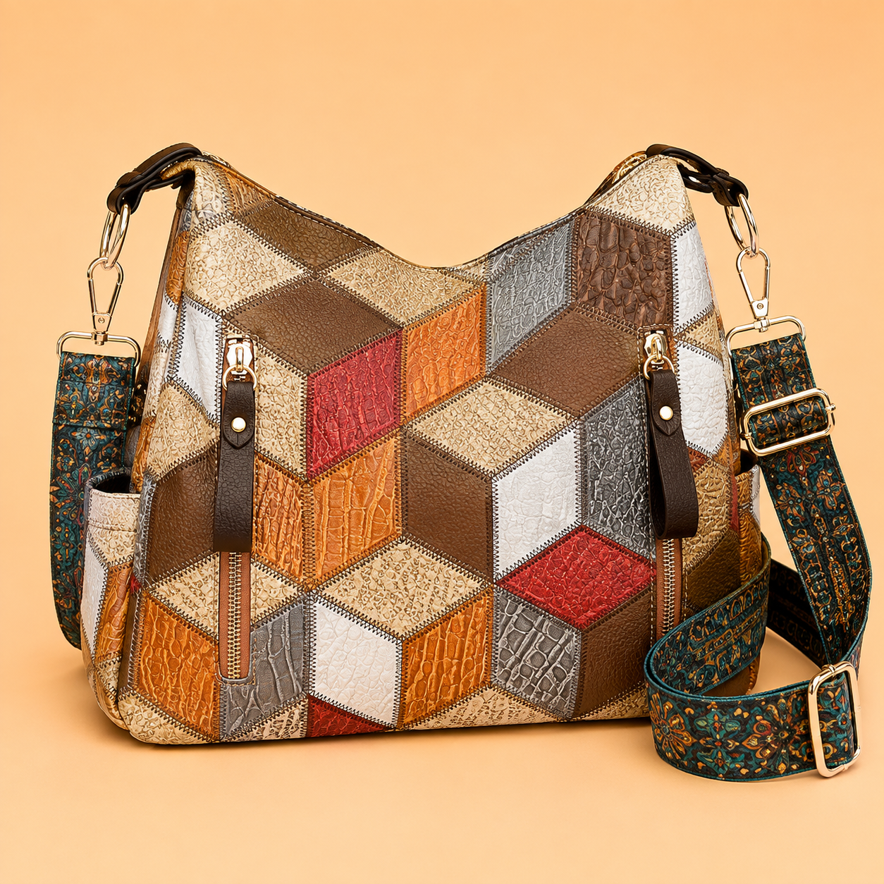 Renata - Bolso con Bandolera Elegante de Cuero Hecho a Mano