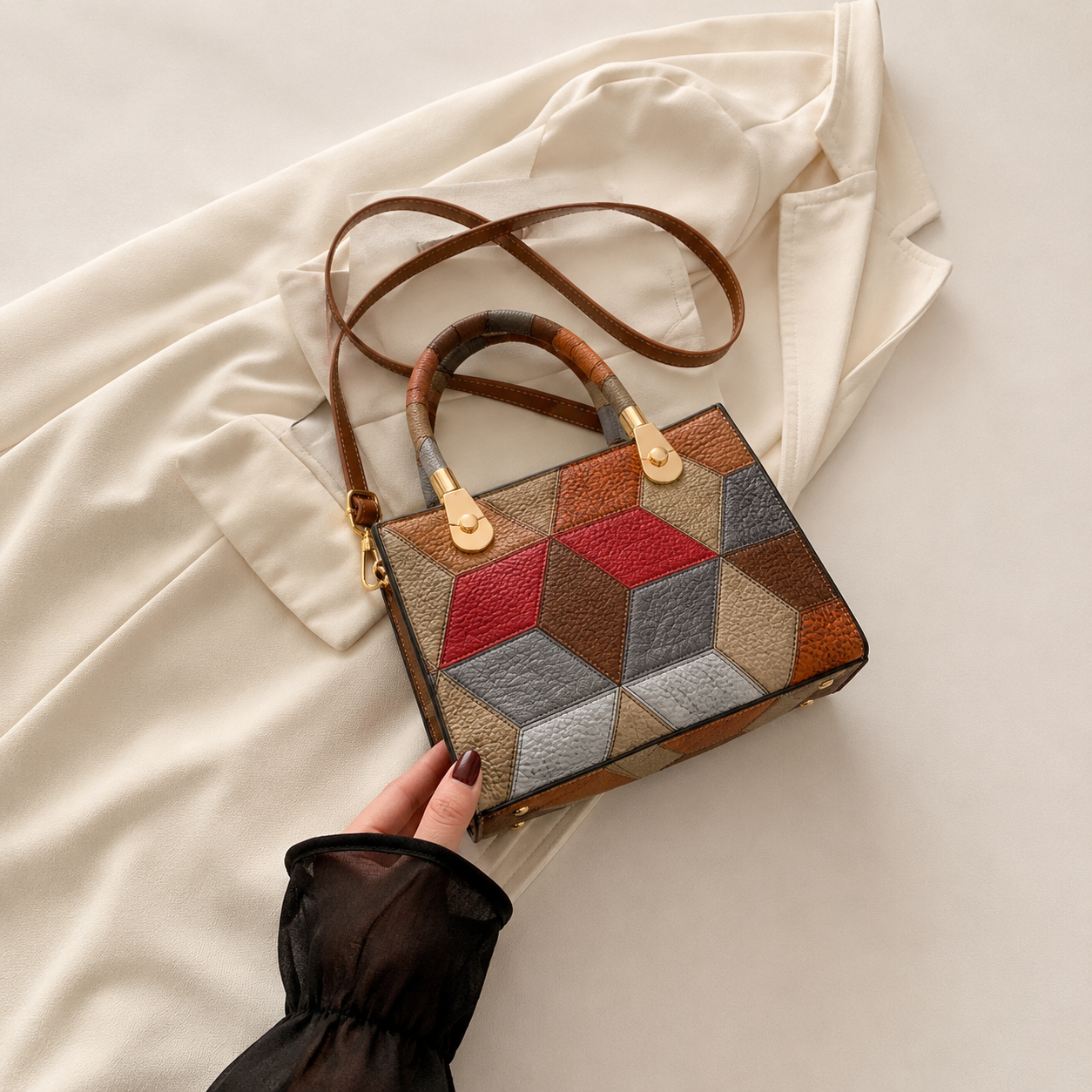 Aurelia - Bolso con Bandolera Elegante de Cuero Hecho a Mano