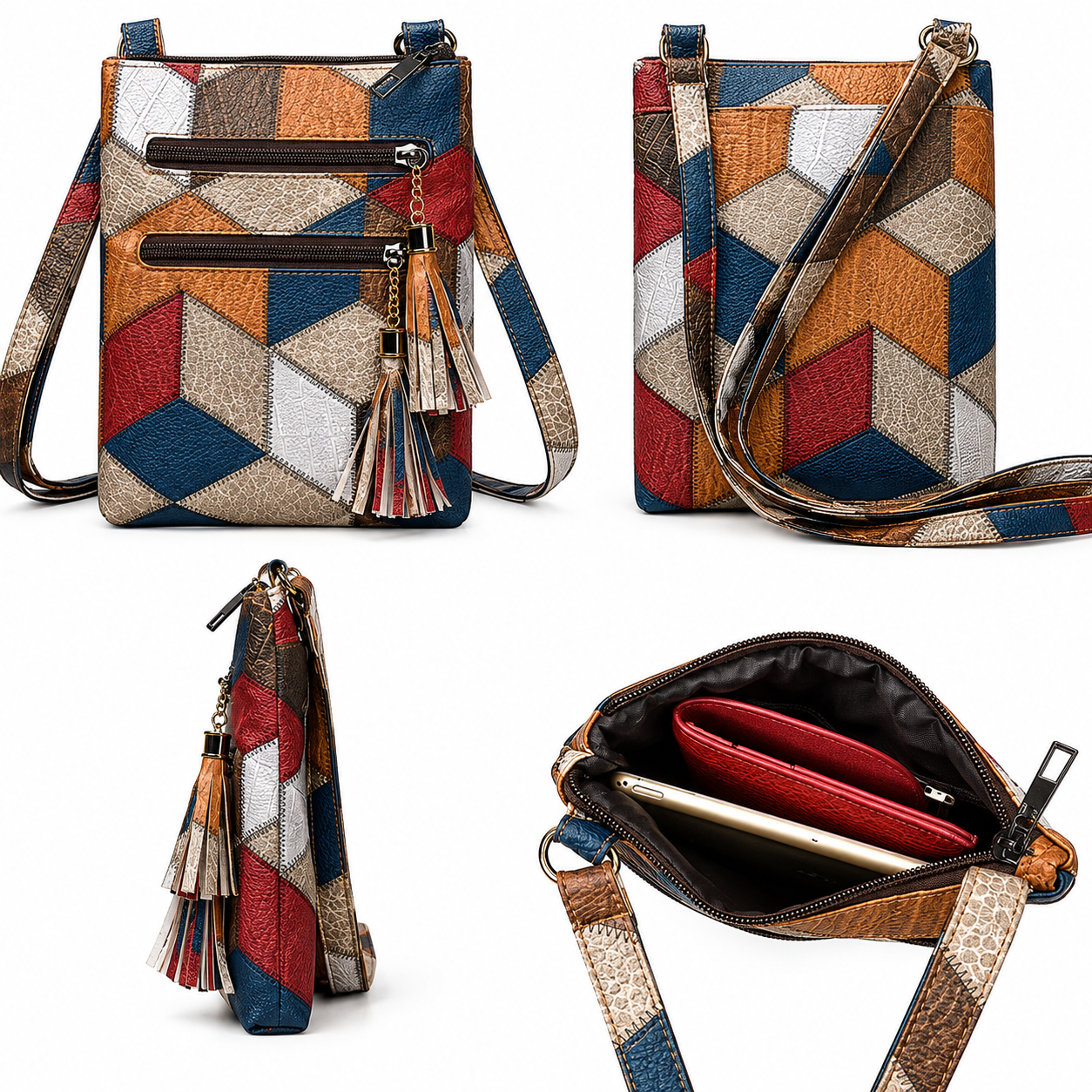 Livia - Bolso con Bandolera Elegante de Cuero Hecho a Mano