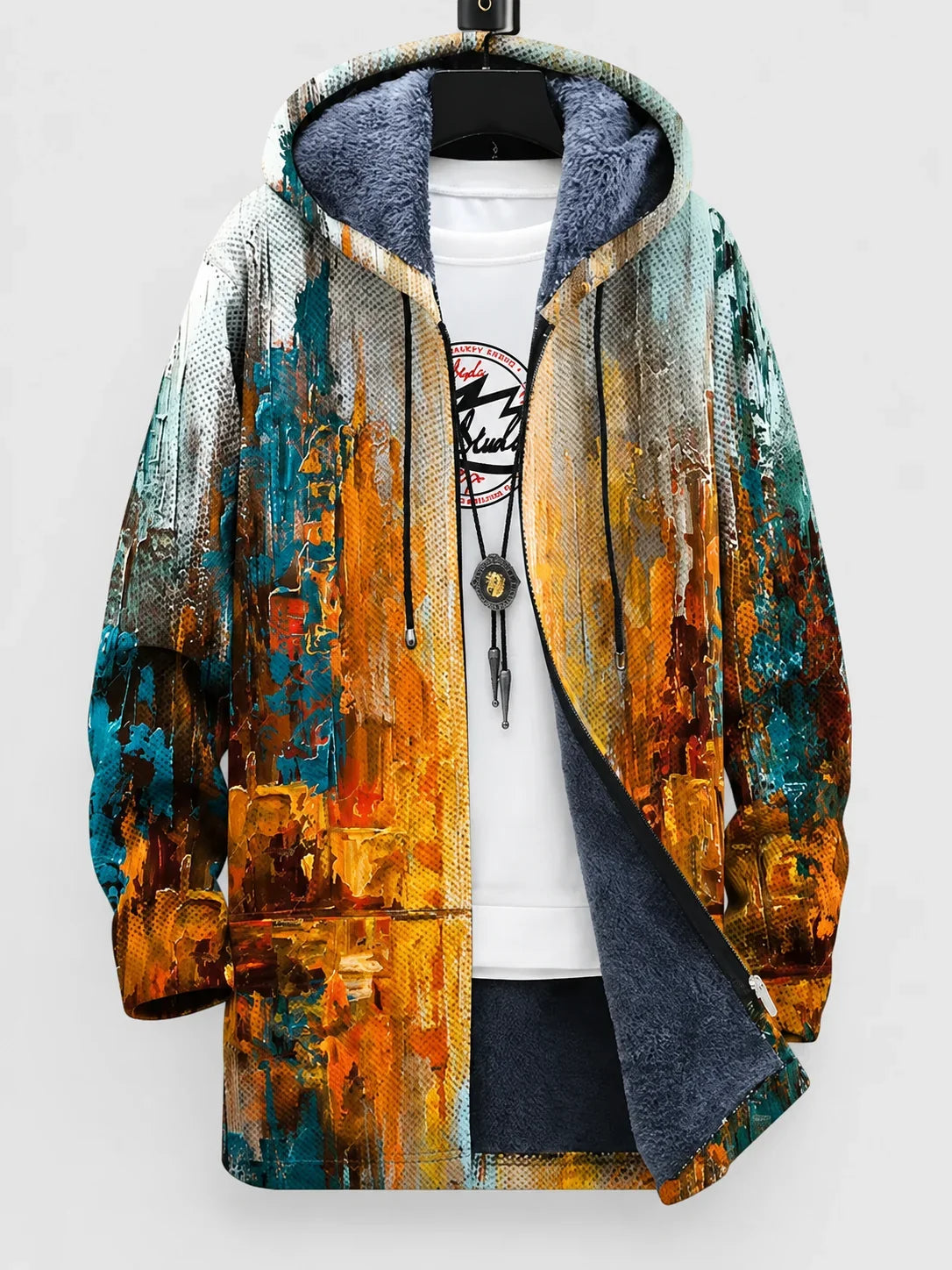 Cárdigan artístico con estampado único