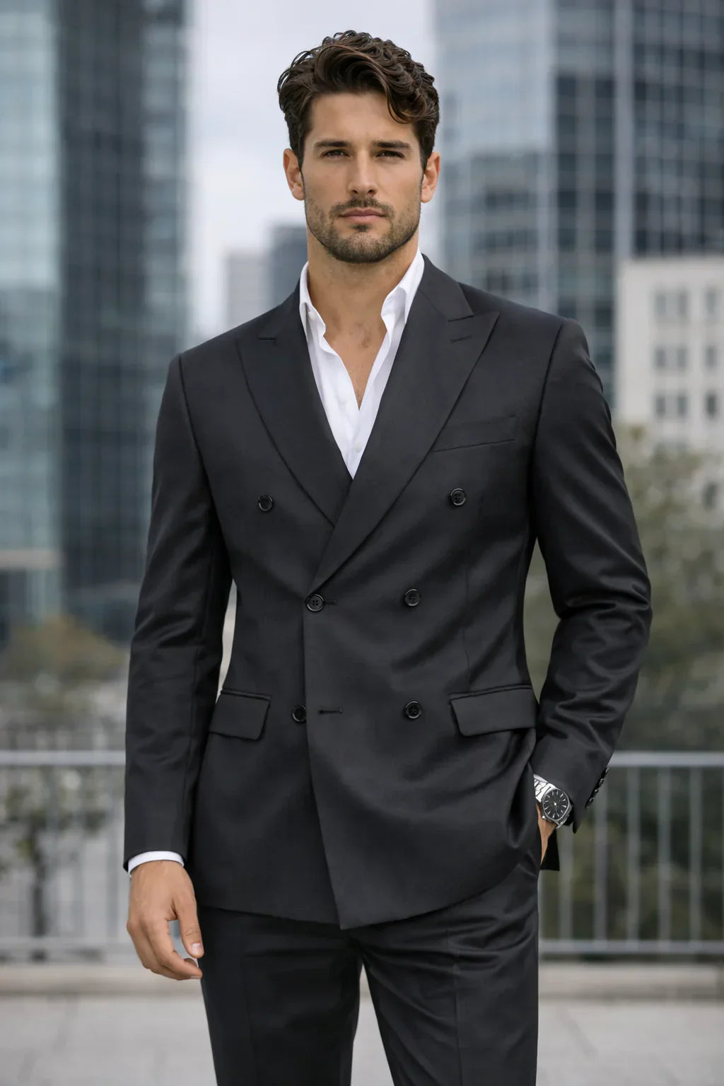Fernando - Traje Cruzado Elegante Clásico 2pzs