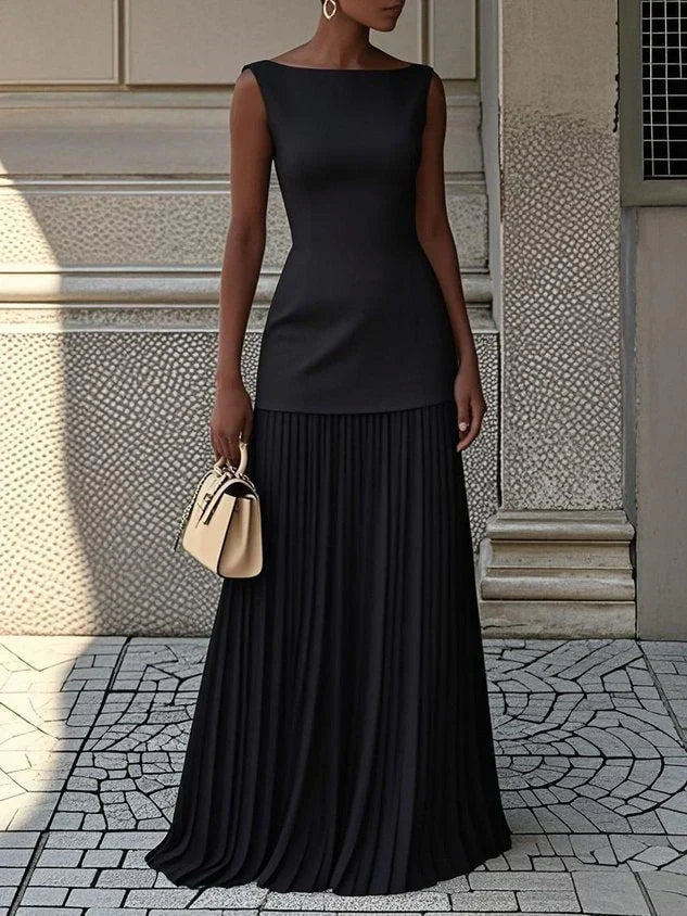 Jannat - Vestido Maxi Sofisticado con Bajo Plisado