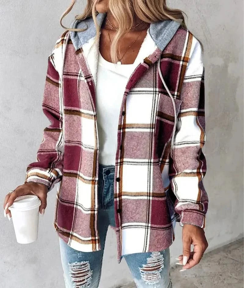 Highland abrigo de cuadros con capucha