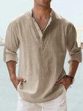 Artak - Camisa de Lino Transpirable con Media Botonadura