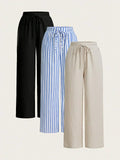 Myriam - Conjunto de 3 Pantalones Plisados Holgados