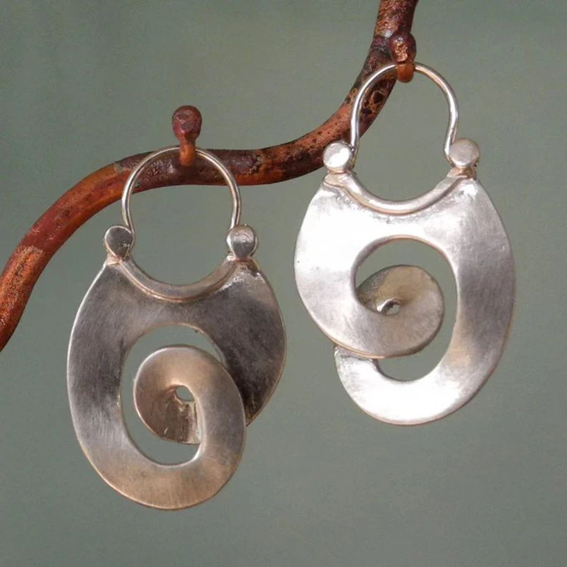 Elena - Pendientes vintage irregulares de plata