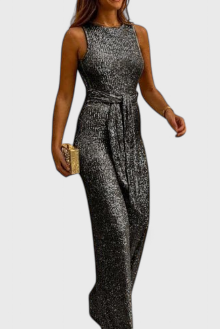 Adele Mono de lentejuelas con cintura ajustable